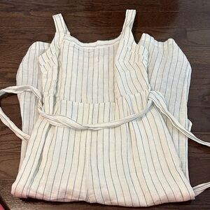 Lost + Wander White and Blue Striped Jumpsuit